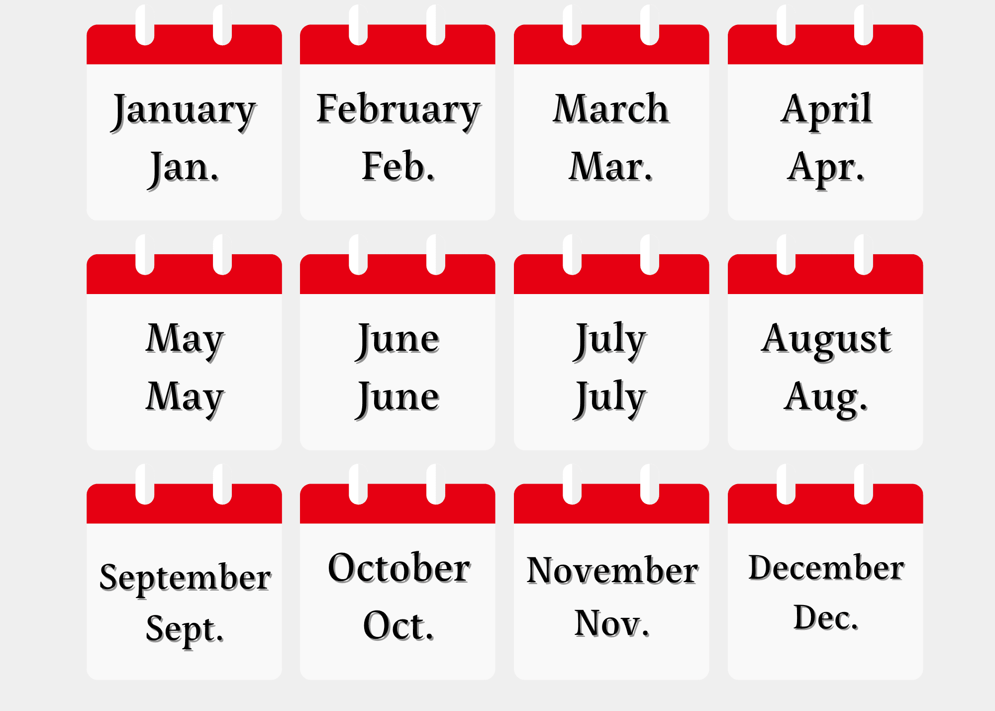 12 Months Of The Year In English With Sentences
