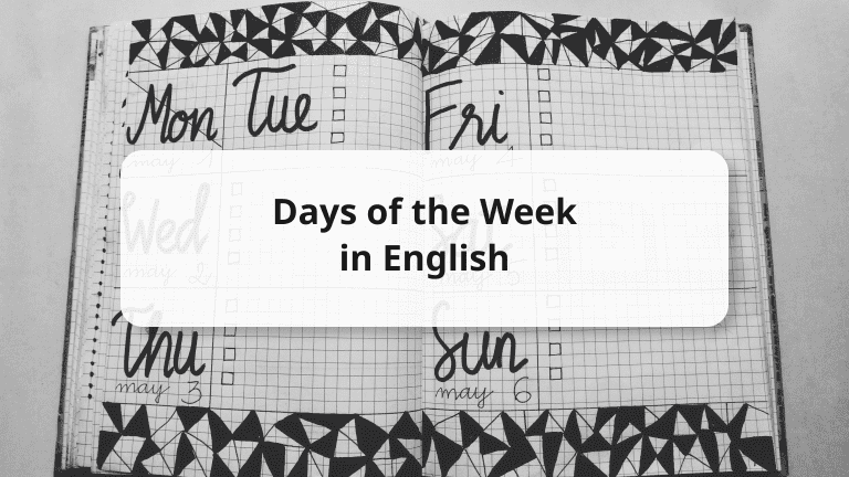 days of the week in english
